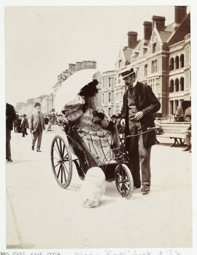 Péče o pacienty, invalidní vozíky Žena v křesle, c 1900 od Unbekannt
