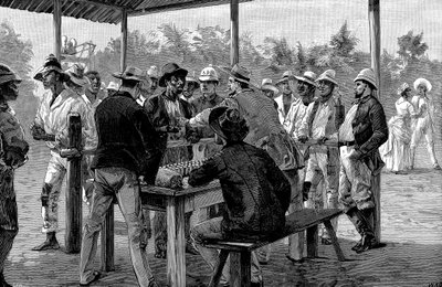 Vyplácení západoindických dělníků, 1888 od Unbekannt