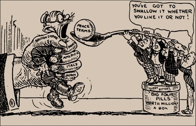 Mírové podmínky. Musíte to spolknout, ať se vám to líbí nebo ne, 1919. od Unbekannt