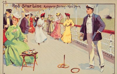 Peg quoits na palubě osobní lodi Red Star Line, 1907. od Unbekannt