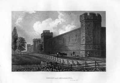 Vězeňská věznice, Philadelphia, Pennsylvania, USA, 1855 od Unbekannt