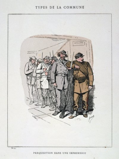 Hledání tiskárny, Pařížská komuna, 1871. od Unbekannt