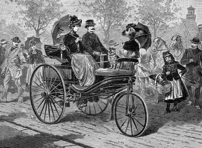 Benzínové auto od Benz & Co., schopné 16 km za hodinu, c1890s od Unbekannt