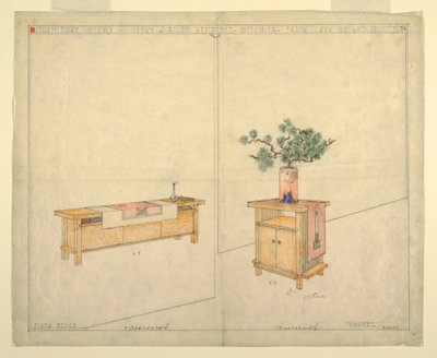 Piano Bench and Taboret, Henry J. Allen Residence, Wichita, KA, 1917 od Unbekannt