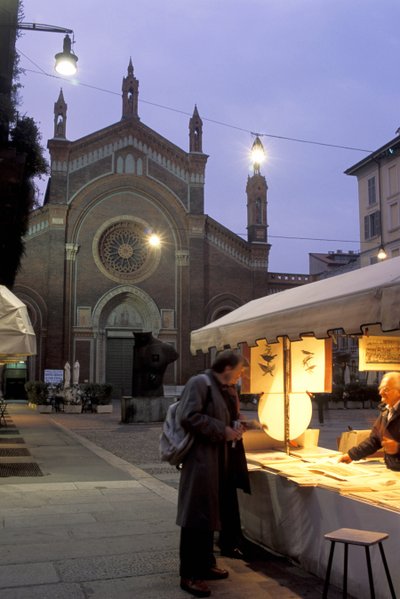 Piazza del Carmine v noci, Milán, Lombardie, Itálie od Unbekannt