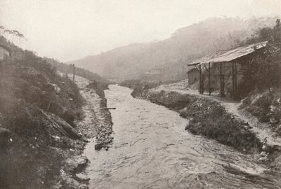 Pirahy Diversion: Pohled po proudu od vyústění tunelu. 1914. od Unbekannt