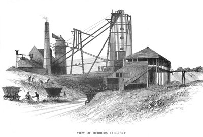 Pithead v Hebburn Colliery, oblast Newcastle-upon-Tyne, 1860 od Unbekannt