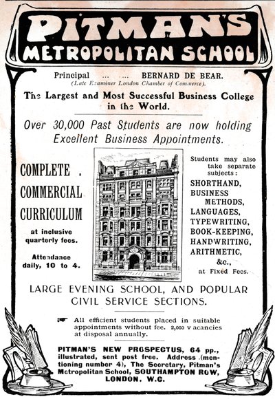 Pitmans Metropolitan School, 1906. od Unbekannt