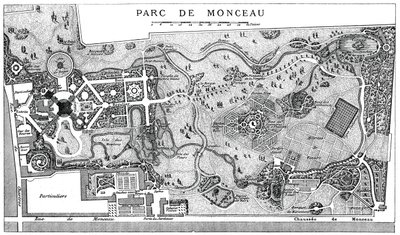 Plán parku Monceau, Paříž, 1778, 1885 od Unbekannt