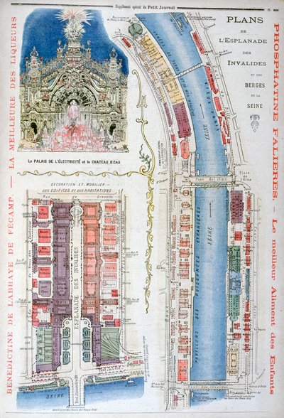 Plán pro Esplanade des Invalides, světová výstava z roku 1900, Paříž, 1900 od Unbekannt