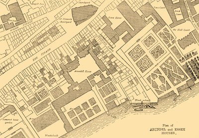 Plán Arundel a Essex Houses, 1881. od Unbekannt