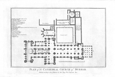 Plán katedrály Church of Durham., konec 18. století od Unbekannt