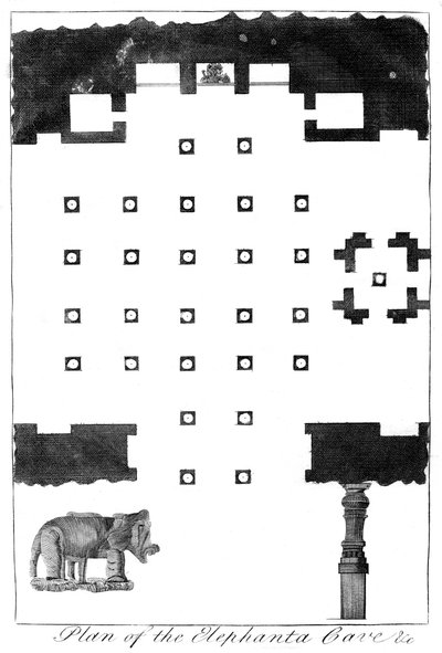 Plán jeskyní Elephanta, Indie, 1799 od Unbekannt