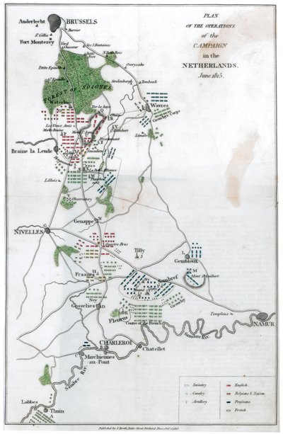Plán operace tažení v Nizozemsku, červen 1815, 1816 od Unbekannt