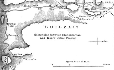 Plán cesty z průsmyku Shutargardan do Kábulu, c1880 od Unbekannt