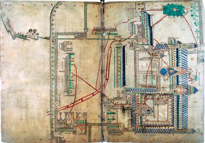 Plán vodovodního systému do Canterburské katedrály, c1150 od Unbekannt