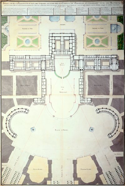Plány proměny Versailles, Francie, 1780 od Unbekannt