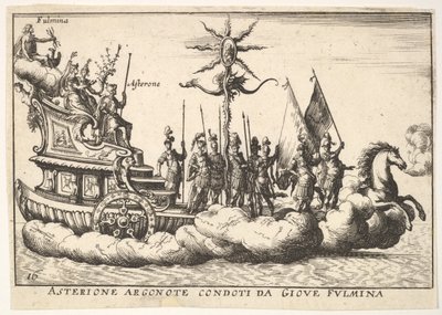 Talíř 16: Argonaut Asterion vedený mladou postavou blesku Asterione argonote con..., 1664. od Unbekannt
