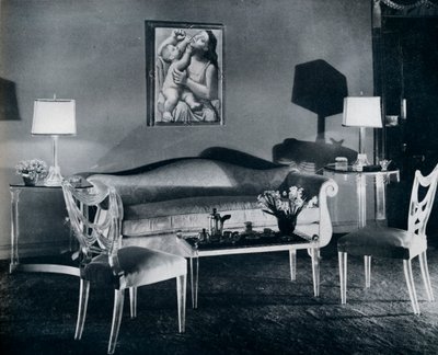 Nábytek z plexiskla v interiéru 40. let, 1941 od Unbekannt