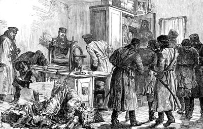 Policie objevila nihilistickou tiskárnu, Petrohrad, Rusko, 1887 od Unbekannt