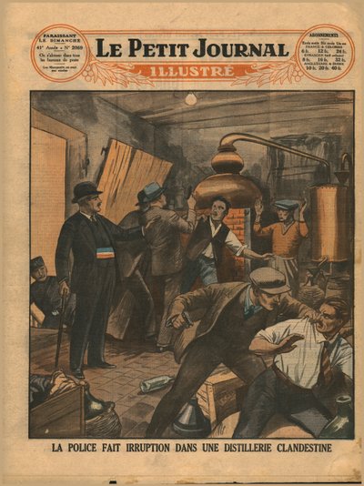 Policejní razie v nelegálním lihovaru, 1930. od Unbekannt