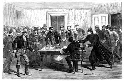 Policejní razie v National Rent Offices v Loughrea, Irsko, 1887 od Unbekannt