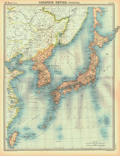 Politická mapa japonské říše, začátek 20. století od Unbekannt