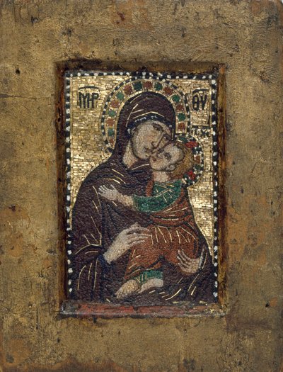 Přenosná ikona s Pannou Eleousou, byzantská, počátek 13. století. od Unbekannt
