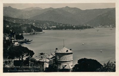 Portofino - Castello Brown a panorama zálivu Tigullio, c1900. od Unbekannt