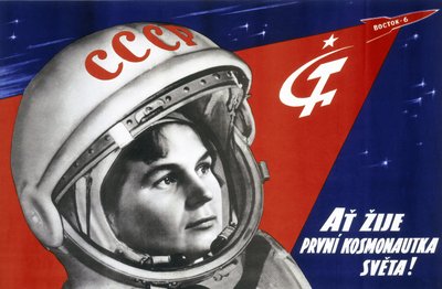 Portrét ruské kosmonautky Valentiny Vladimirovny Těreškovové (nar. 1937), první ženy ve vesmíru 16. června 1963 od Unbekannt