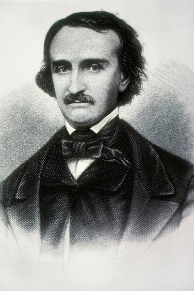 Portrét Edgara Allana Poea (1809-1849), amerického spisovatele. Rytina 19. století. od Unbekannt