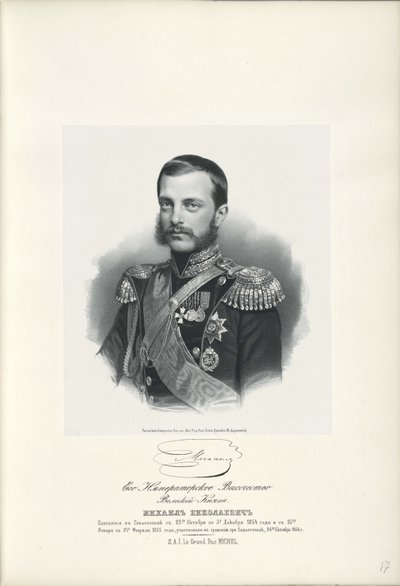 Portrét velkovévody Michaela Nikolajeviče Ruska 1832-1909, 1858 od Unbekannt