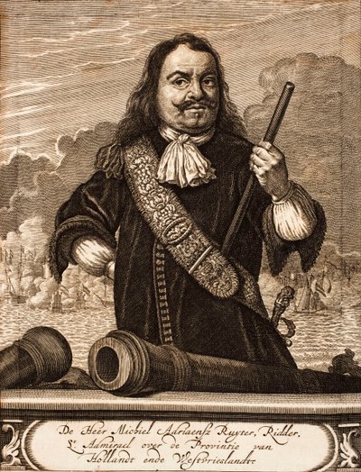 Portrét Michiela de Ruytera 1607-1676 Od: Scene of War, 1675. od Unbekannt