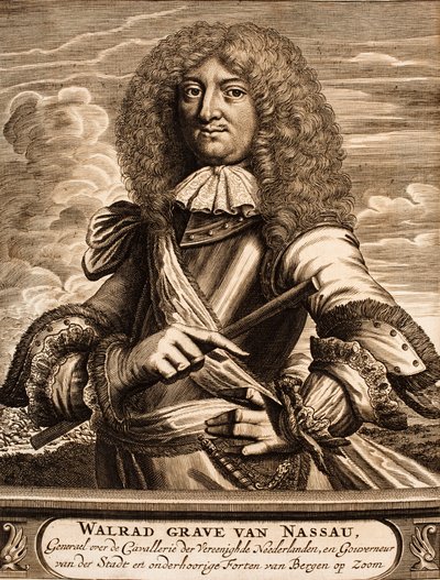 Portrét prince Walrada z Nassau-Usingenu 1635-1702 Od: Scéna války, 1675. od Unbekannt