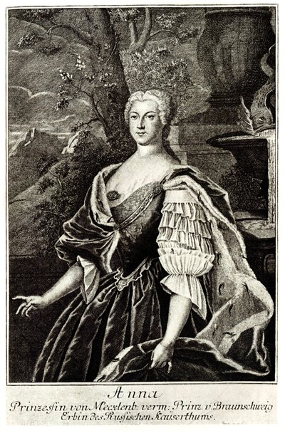 Portrét kněžny Anny Leopoldovny 1718-1746, matka carů Ivana VI od Unbekannt