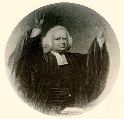 Portrét reverenda George Whitefielda v šatech a paruce nošené v Nové Anglii, c1750, 1937. od Unbekannt