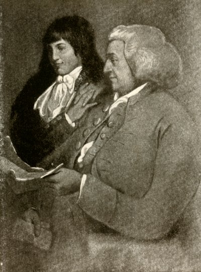 Portrét Samuela Shoemakera, v bobwig, a jeho syna, 1789, 1937. od Unbekannt