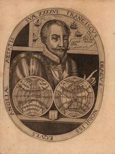 Portrét sira Francise Drakea, 1596. od Unbekannt