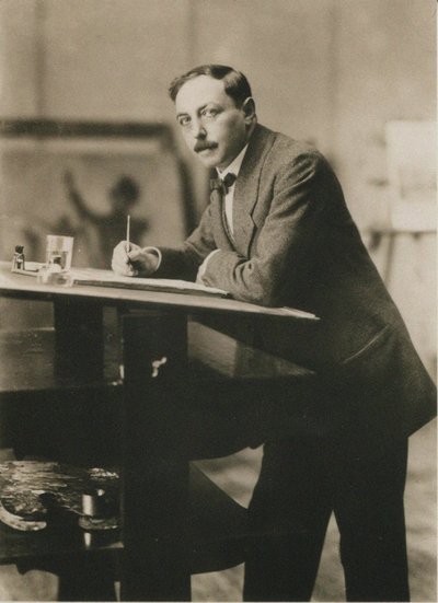Portrét Thomase Theodora Heineho 1867-1948 v jeho ateliéru, kolem roku 1913. od Unbekannt
