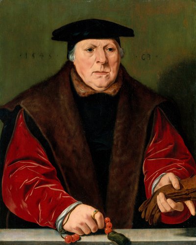 Portrét muže s růžencem, 1545. od Unbekannt