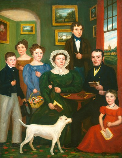 Portrét neznámé rodiny s teriérem, c. 18251835. od Unbekannt