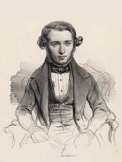 Portrét pianisty a skladatele Jacoba Rosenhaina 1813-1894, 1845. od Unbekannt