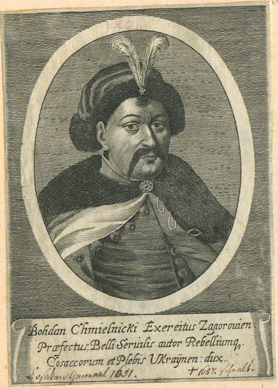 Portrét kozáckého hejtmana Ukrajiny Bohdana Chmelnického 1595-1657 od Unbekannt