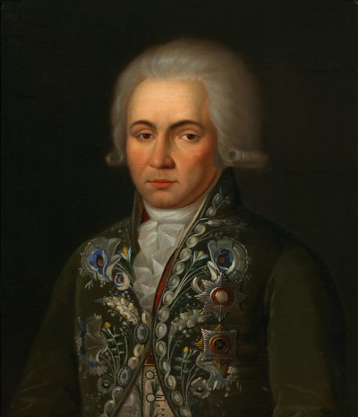 Portrét básníka Gavrily R. Derzhavin 1743-1816, 90. léta 18. století od Unbekannt