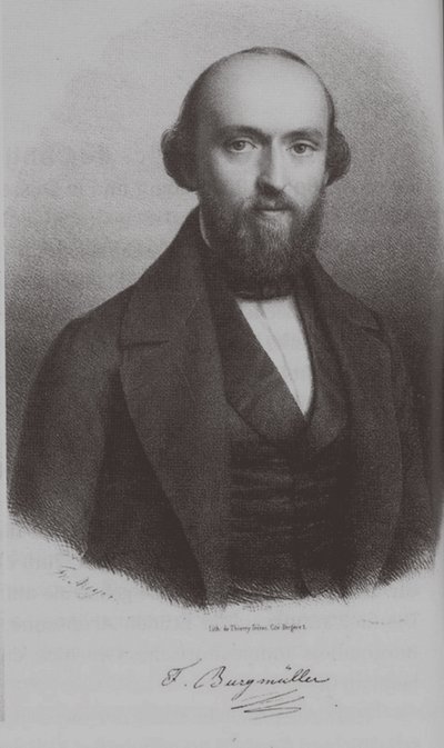Portrét skladatele Johanna Friedricha Franze Burgmüllera 1806-1874, c. 1840 od Unbekannt