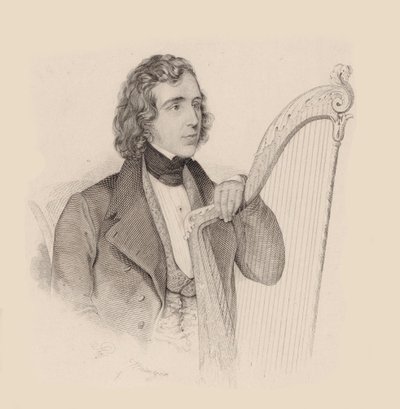 Portrét harfisty a skladatele Eliase Parishe Alvarse 1808-1849, 1830. od Unbekannt
