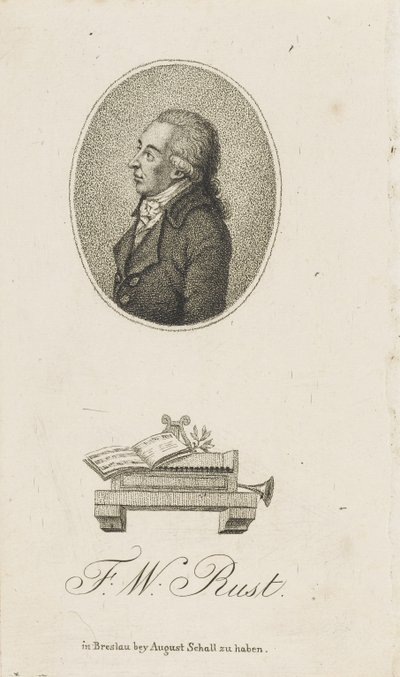 Portrét houslisty a skladatele Friedricha Wilhelma Rusta 1739-1796, c. 1800. od Unbekannt