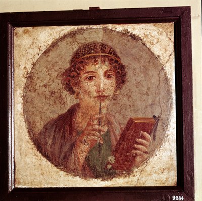 Portrétní malba Sapfó, Pompeje, Itálie od Unbekannt