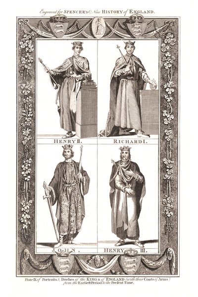 Portréty a šaty anglických králů s erby, 1784 od Unbekannt