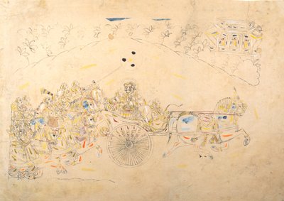 Přípravná studie k portrétu muže Singha a jeho harému, 1810-15. od Unbekannt